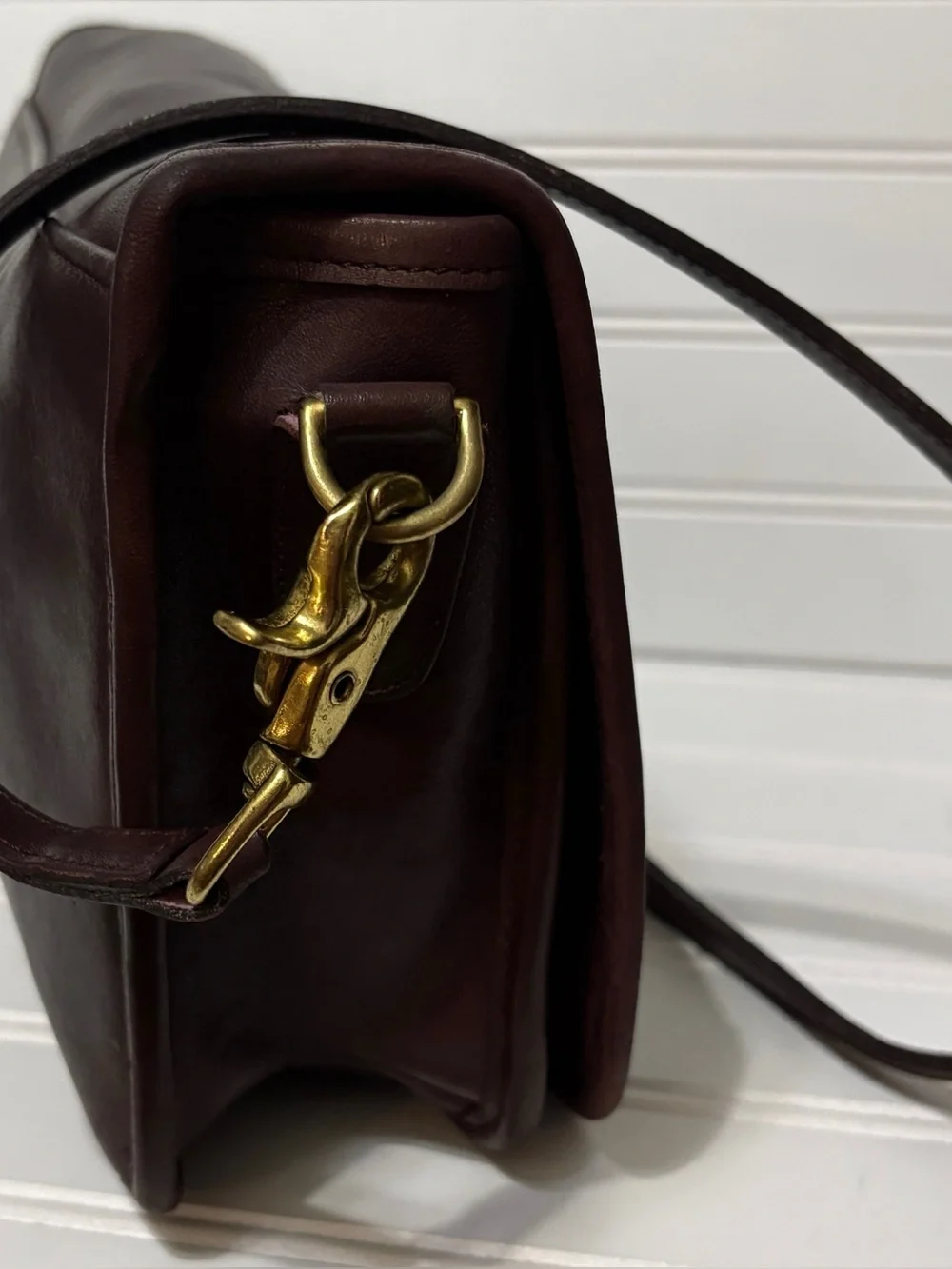 COACH City Vintage Plum Leather Shoulder Bag Purse Made in New York City NYC
